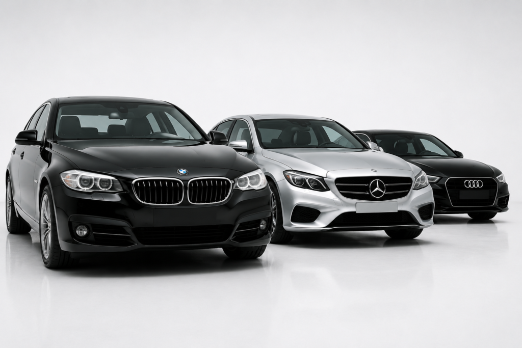 Onderdelen voor BMW, Mercedes-Benz, Audi, Volkswagen en Porsche.